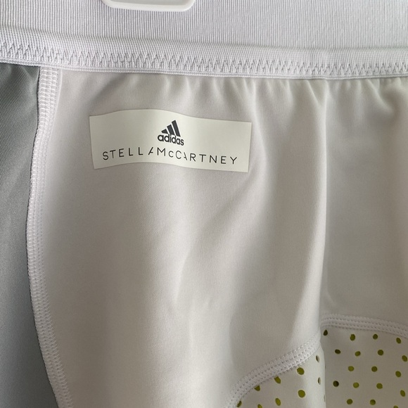 Adidas x Stella McCartney white and gray tennis skirt with lime green shorts - Picture 2 of 4